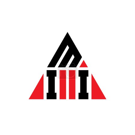 Ilustración de Diseño del logotipo de la letra del triángulo MII con forma de triángulo. Monograma de diseño del logotipo del triángulo MII. Plantilla de logotipo de vector de triángulo MII con color rojo. Logo triangular MII Logotipo simple, elegante y lujoso. - Imagen libre de derechos