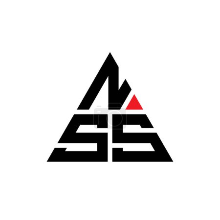 Ilustración de Diseño del logotipo de la letra del triángulo NSS con forma de triángulo. Monograma de diseño del logotipo del triángulo NSS. Plantilla de logotipo de vector de triángulo NSS con color rojo. Logotipo triangular NSS Logotipo simple, elegante y lujoso. - Imagen libre de derechos