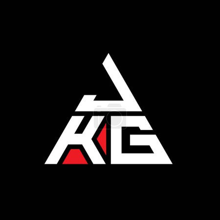 Illustration for JKG triangle letter logo design with triangle shape. JKG triangle logo design monogram. JKG triangle vector logo template with red color. JKG triangular logo Simple, Elegant, and Luxurious Logo. - Royalty Free Image