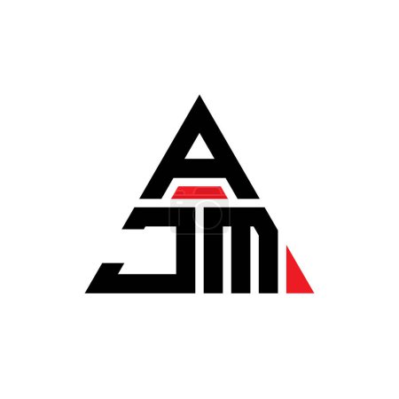 Illustration for AJM triangle letter logo design with triangle shape. AJM triangle logo design monogram. AJM triangle vector logo template with red color. AJM triangular logo Simple, Elegant, and Luxurious Logo. - Royalty Free Image