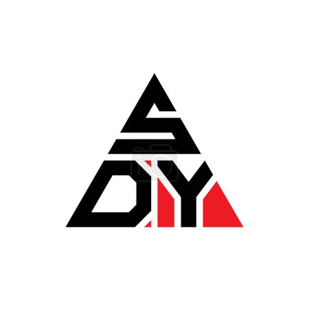 Illustration for SDY triangle letter logo design with triangle shape. SDY triangle logo design monogram. SDY triangle vector logo template with red color. SDY triangular logo Simple, Elegant, and Luxurious Logo. - Royalty Free Image