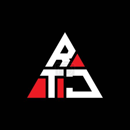 Téléchargez les illustrations : RTJ lettre triangle logo design avec forme de triangle. RTJ logo triangle design monogramme. Modèle de logo vectoriel triangle RTJ avec couleur rouge. Logo triangulaire RTJ Logo simple, élégant et luxueux. - en licence libre de droit