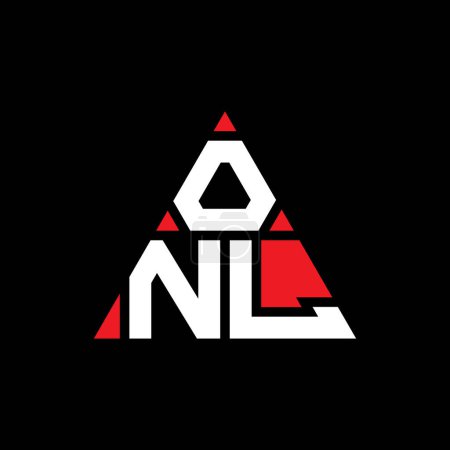 Ilustración de Diseño del logotipo de la letra del triángulo ONL con forma de triángulo. Monograma de diseño de logotipo de triángulo ONL. Plantilla de logotipo de vector de triángulo ONL con color rojo. Logo triangular ONL Logotipo simple, elegante y lujoso. - Imagen libre de derechos