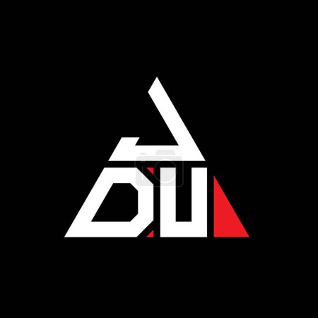 Illustration for JDU triangle letter logo design with triangle shape. JDU triangle logo design monogram. JDU triangle vector logo template with red color. JDU triangular logo Simple, Elegant, and Luxurious Logo. - Royalty Free Image