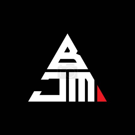 Téléchargez les illustrations : BJM triangle lettre logo design avec forme de triangle. BJM triangle logo design monogramme. Modèle de logo vectoriel triangle BJM avec couleur rouge. Logo triangulaire BJM Logo simple, élégant et luxueux. - en licence libre de droit