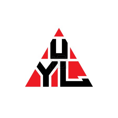 Illustration for UYL triangle letter logo design with triangle shape. UYL triangle logo design monogram. UYL triangle vector logo template with red color. UYL triangular logo Simple, Elegant, and Luxurious Logo. - Royalty Free Image