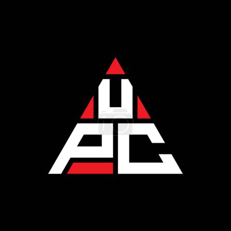 Ilustración de Diseño del logotipo de la letra del triángulo UPC con forma de triángulo. Diseño del logotipo del triángulo UPC monograma. Plantilla de logotipo de vector triangular UPC con color rojo. Logotipo triangular de UPC Logotipo simple, elegante y lujoso. - Imagen libre de derechos