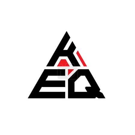 Illustration for KEQ triangle letter logo design with triangle shape. KEQ triangle logo design monogram. KEQ triangle vector logo template with red color. KEQ triangular logo Simple, Elegant, and Luxurious Logo. - Royalty Free Image
