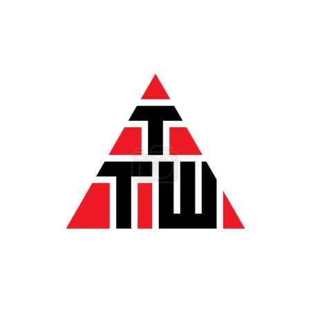 Illustration for TTW triangle letter logo design with triangle shape. TTW triangle logo design monogram. TTW triangle vector logo template with red color. TTW triangular logo Simple, Elegant, and Luxurious Logo. - Royalty Free Image