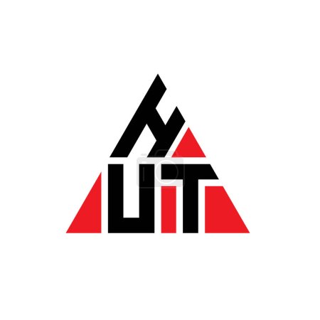 Diseño del logotipo de letra de triángulo HUT con forma de triángulo. Diseño del logotipo del triángulo HUT monograma. Plantilla de logotipo de vector triángulo HUT con color rojo. Logo triangular HUT Logotipo simple, elegante y lujoso.