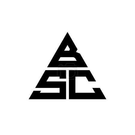 Téléchargez les illustrations : BSC triangle lettre logo design avec forme de triangle. BSC triangle logo design monogramme. Modèle de logo vectoriel triangle BSC avec couleur rouge. Logo triangulaire BSC Logo simple, élégant et luxueux. - en licence libre de droit