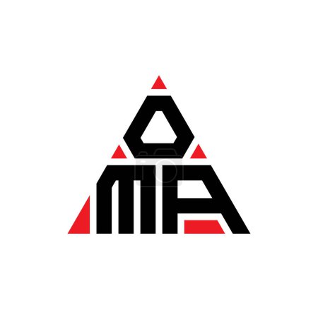 Illustration for OMA triangle letter logo design with triangle shape. OMA triangle logo design monogram. OMA triangle vector logo template with red color. OMA triangular logo Simple, Elegant, and Luxurious Logo. - Royalty Free Image