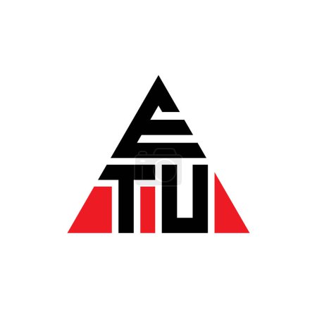 Ilustración de Diseño del logotipo de la letra del triángulo ETU con forma de triángulo. Diseño del logotipo del triángulo ETU monograma. Plantilla de logotipo de vector triangular ETU con color rojo. Logo triangular ETU Logotipo simple, elegante y lujoso. - Imagen libre de derechos