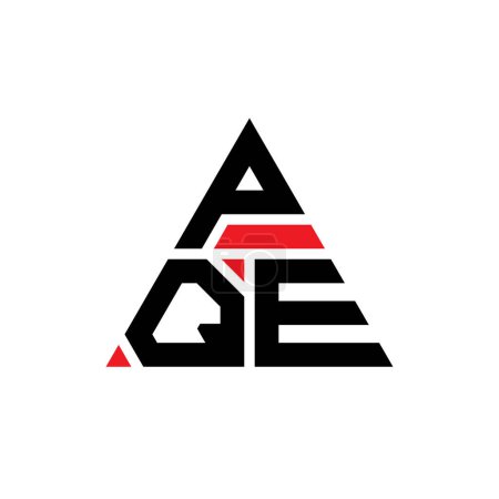Illustration for PQE triangle letter logo design with triangle shape. PQE triangle logo design monogram. PQE triangle vector logo template with red color. PQE triangular logo Simple, Elegant, and Luxurious Logo. - Royalty Free Image