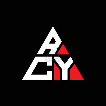 Illustration for RCY triangle letter logo design with triangle shape. RCY triangle logo design monogram. RCY triangle vector logo template with red color. RCY triangular logo Simple, Elegant, and Luxurious Logo. - Royalty Free Image