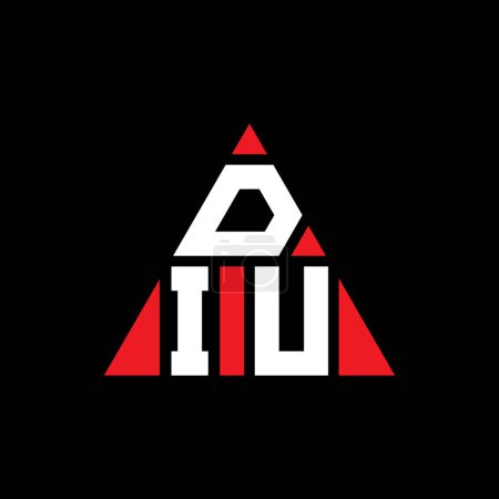 Ilustración de Diseño del logotipo de la letra del triángulo DIU con forma de triángulo. Diseño del logotipo del triángulo DIU monograma. Plantilla de logotipo de triángulo DIU con color rojo. Logotipo triangular DIU Logotipo simple, elegante y lujoso. - Imagen libre de derechos