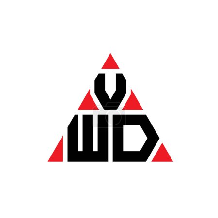 Ilustración de Diseño del logotipo de la letra del triángulo VWD con forma de triángulo. Monograma de diseño del logotipo del triángulo VWD. Plantilla de logotipo de vector de triángulo VWD con color rojo. Logotipo triangular VWD Logotipo simple, elegante y lujoso. - Imagen libre de derechos