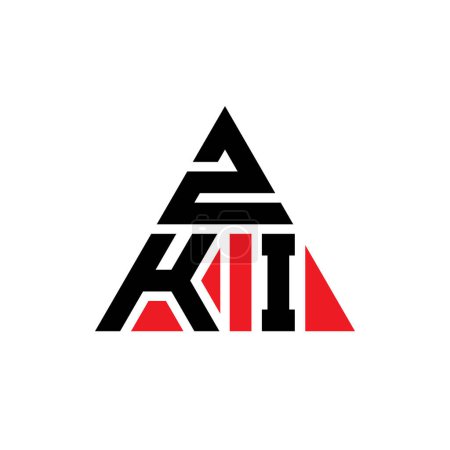 Ilustración de Diseño del logotipo de la letra del triángulo ZKI con forma de triángulo. Monograma de diseño del logotipo del triángulo ZKI. Plantilla de logotipo de vector de triángulo ZKI con color rojo. Logotipo triangular ZKI Logotipo simple, elegante y lujoso. - Imagen libre de derechos