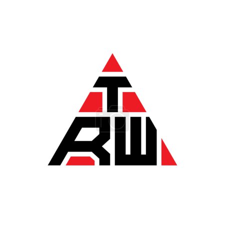 Illustration for TRW triangle letter logo design with triangle shape. TRW triangle logo design monogram. TRW triangle vector logo template with red color. TRW triangular logo Simple, Elegant, and Luxurious Logo. - Royalty Free Image