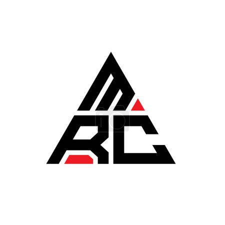 Ilustración de Diseño del logotipo de la letra del triángulo MRC con forma de triángulo. Monograma de diseño del logotipo del triángulo MRC. Plantilla de logotipo de vector de triángulo MRC con color rojo. Logotipo triangular MRC Logotipo simple, elegante y lujoso. - Imagen libre de derechos