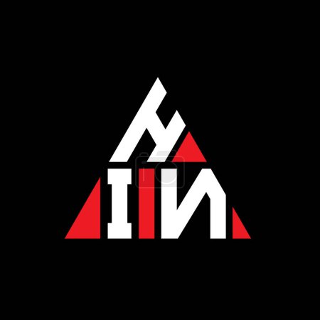 Illustration for HIN triangle letter logo design with triangle shape. HIN triangle logo design monogram. HIN triangle vector logo template with red color. HIN triangular logo Simple, Elegant, and Luxurious Logo. - Royalty Free Image