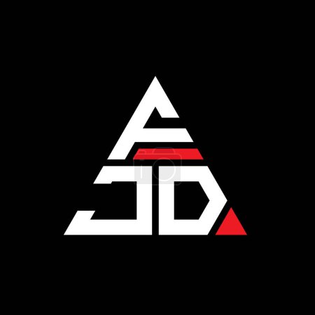 Illustration for FJD triangle letter logo design with triangle shape. FJD triangle logo design monogram. FJD triangle vector logo template with red color. FJD triangular logo Simple, Elegant, and Luxurious Logo. - Royalty Free Image