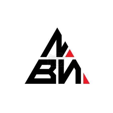 Illustration for NBN triangle letter logo design with triangle shape. NBN triangle logo design monogram. NBN triangle vector logo template with red color. NBN triangular logo Simple, Elegant, and Luxurious Logo. - Royalty Free Image