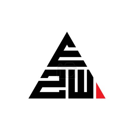 Illustration for EZW triangle letter logo design with triangle shape. EZW triangle logo design monogram. EZW triangle vector logo template with red color. EZW triangular logo Simple, Elegant, and Luxurious Logo. - Royalty Free Image