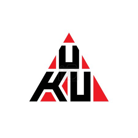 Photo for UKU triangle letter logo design with triangle shape. UKU triangle logo design monogram. UKU triangle vector logo template with red color. UKU triangular logo Simple, Elegant, and Luxurious Logo. - Royalty Free Image