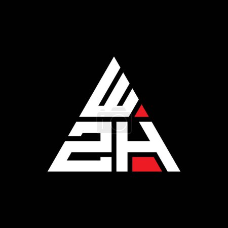 Ilustración de Diseño del logotipo de letra triangular WZH con forma de triángulo. Monograma de diseño del logotipo del triángulo WZH. Plantilla de logotipo de vector de triángulo WZH con color rojo. Logotipo triangular WZH Logotipo simple, elegante y lujoso. - Imagen libre de derechos