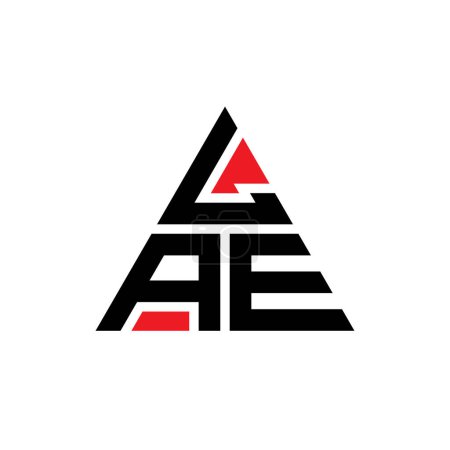 Ilustración de Diseño del logotipo de la letra del triángulo LAE con forma de triángulo. Monograma de diseño del logotipo del triángulo LAE. Plantilla de logotipo de vector triangular LAE con color rojo. Logotipo triangular LAE Logotipo simple, elegante y lujoso. - Imagen libre de derechos