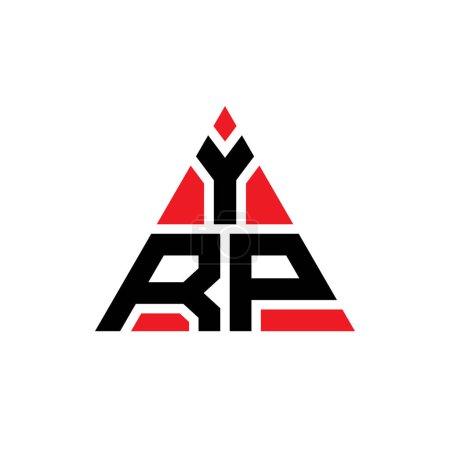 Illustration for YRP triangle letter logo design with triangle shape. YRP triangle logo design monogram. YRP triangle vector logo template with red color. YRP triangular logo Simple, Elegant, and Luxurious Logo. - Royalty Free Image