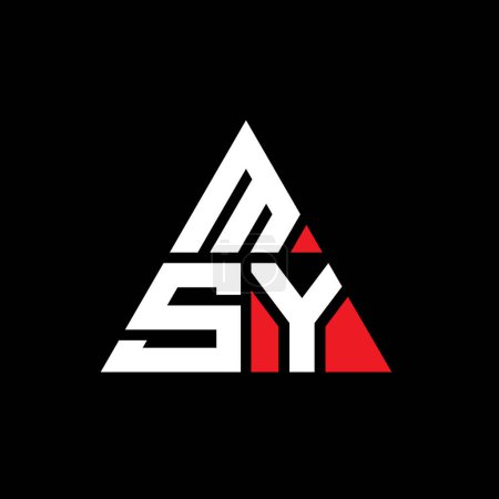 Illustration for MSY triangle letter logo design with triangle shape. MSY triangle logo design monogram. MSY triangle vector logo template with red color. MSY triangular logo Simple, Elegant, and Luxurious Logo. - Royalty Free Image