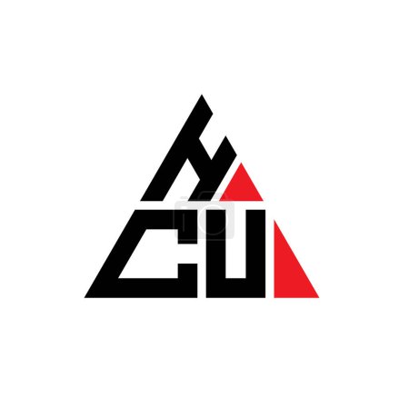 Ilustración de Diseño del logotipo de la letra del triángulo HCU con forma de triángulo. Monograma de diseño del logotipo del triángulo HCU. Plantilla de logotipo de vector de triángulo HCU con color rojo. Logotipo triangular HCU Logotipo simple, elegante y lujoso. - Imagen libre de derechos