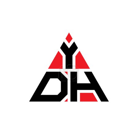 Illustration for YDH triangle letter logo design with triangle shape. YDH triangle logo design monogram. YDH triangle vector logo template with red color. YDH triangular logo Simple, Elegant, and Luxurious Logo. - Royalty Free Image