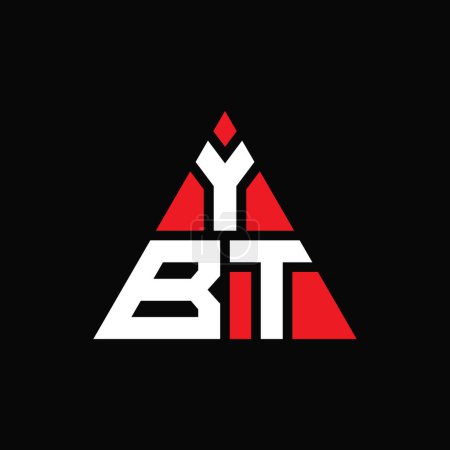 Illustration for YBT triangle letter logo design with triangle shape. YBT triangle logo design monogram. YBT triangle vector logo template with red color. YBT triangular logo Simple, Elegant, and Luxurious Logo. - Royalty Free Image