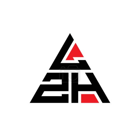 Illustration for LZH triangle letter logo design with triangle shape. LZH triangle logo design monogram. LZH triangle vector logo template with red color. LZH triangular logo Simple, Elegant, and Luxurious Logo. - Royalty Free Image