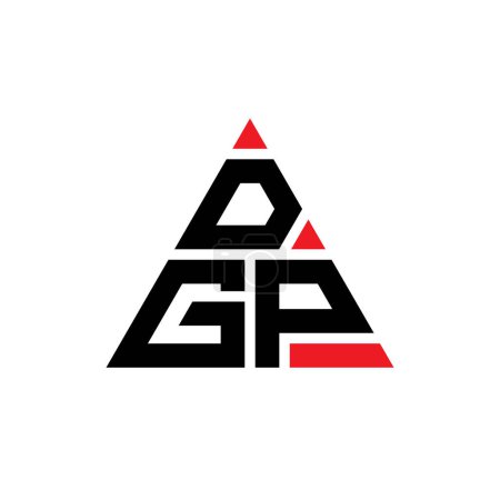 Illustration for DGP triangle letter logo design with triangle shape. DGP triangle logo design monogram. DGP triangle vector logo template with red color. DGP triangular logo Simple, Elegant, and Luxurious Logo. - Royalty Free Image