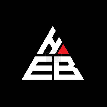 Illustration for HEB triangle letter logo design with triangle shape. HEB triangle logo design monogram. HEB triangle vector logo template with red color. HEB triangular logo Simple, Elegant, and Luxurious Logo. - Royalty Free Image