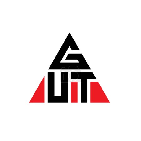 Ilustración de Diseño del logotipo de la letra triángulo GUT con forma de triángulo. Diseño del logotipo del triángulo GUT monograma. Plantilla de logotipo de triángulo GUT vector con color rojo. Logo triangular GUT Logotipo simple, elegante y lujoso. - Imagen libre de derechos