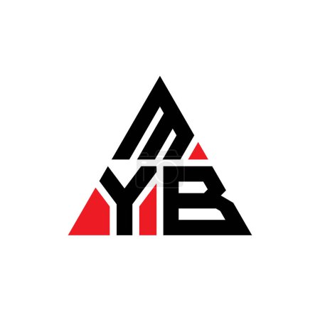 Ilustración de Diseño del logotipo de la letra del triángulo MYB con forma de triángulo. Monograma de diseño del logotipo del triángulo MYB. Plantilla de logotipo de vector de triángulo MYB con color rojo. Logotipo triangular MYB Logotipo simple, elegante y lujoso. - Imagen libre de derechos