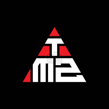 Illustration for TMZ triangle letter logo design with triangle shape. TMZ triangle logo design monogram. TMZ triangle vector logo template with red color. TMZ triangular logo Simple, Elegant, and Luxurious Logo. - Royalty Free Image