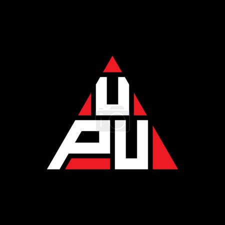 Illustration for UPU triangle letter logo design with triangle shape. UPU triangle logo design monogram. UPU triangle vector logo template with red color. UPU triangular logo Simple, Elegant, and Luxurious Logo. - Royalty Free Image