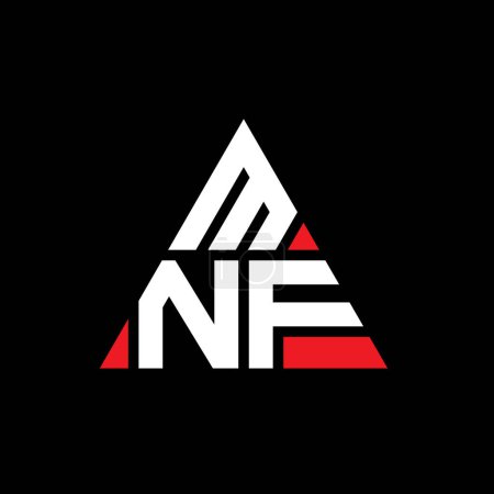 Illustration for MNF triangle letter logo design with triangle shape. MNF triangle logo design monogram. MNF triangle vector logo template with red color. MNF triangular logo Simple, Elegant, and Luxurious Logo. - Royalty Free Image
