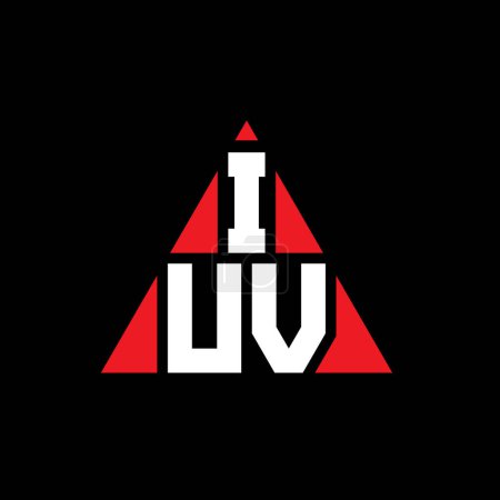 Ilustración de Diseño del logotipo de la letra triángulo IUV con forma de triángulo. Diseño del logotipo del triángulo IUV monograma. Plantilla de logotipo de triángulo IUV con color rojo. Logotipo triangular IUV Logotipo simple, elegante y lujoso. - Imagen libre de derechos