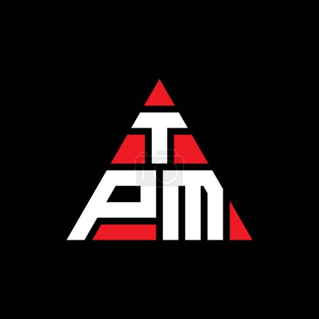 Ilustración de Diseño del logotipo de la letra del triángulo TPM con forma de triángulo. Monograma de diseño del logotipo del triángulo TPM. Plantilla de logotipo de triángulo TPM con color rojo. Logotipo triangular TPM Logotipo simple, elegante y lujoso. - Imagen libre de derechos