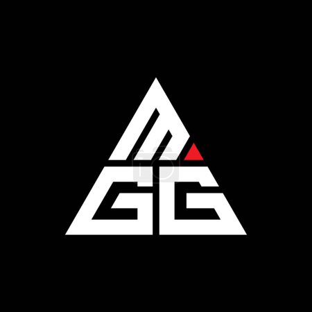 Ilustración de Diseño del logotipo de la letra del triángulo MGG con forma de triángulo. Monograma de diseño del logotipo del triángulo MGG. Plantilla de logotipo de vector de triángulo MGG con color rojo. Logotipo triangular MGG Logotipo simple, elegante y lujoso. - Imagen libre de derechos