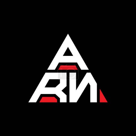 Illustration for ARN triangle letter logo design with triangle shape. ARN triangle logo design monogram. ARN triangle vector logo template with red color. ARN triangular logo Simple, Elegant, and Luxurious Logo. - Royalty Free Image