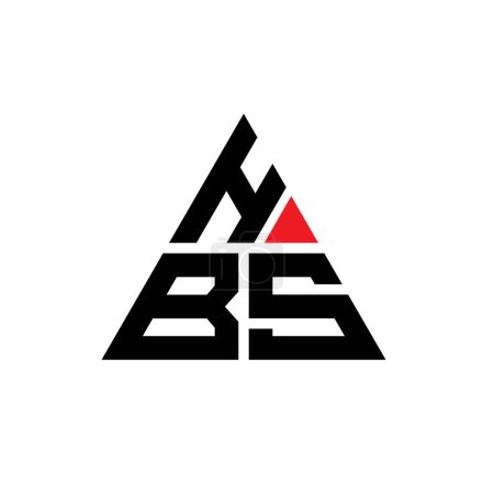Ilustración de Diseño del logotipo de la letra del triángulo HBS con forma de triángulo. Monograma de diseño del logotipo del triángulo HBS. Plantilla de logotipo de vector de triángulo HBS con color rojo. Logo triangular de HBS Logotipo simple, elegante y lujoso. - Imagen libre de derechos