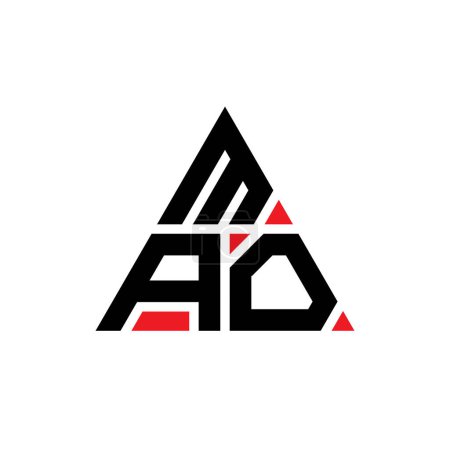 Ilustración de Diseño del logotipo de la letra del triángulo MAO con forma de triángulo. Monograma de diseño del logotipo del triángulo MAO. MAO triángulo vector logotipo plantilla con color rojo. Logo triangular MAO Logotipo simple, elegante y lujoso. - Imagen libre de derechos